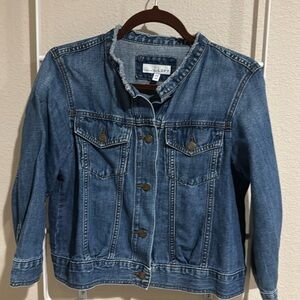 Loft cropped denim jacket